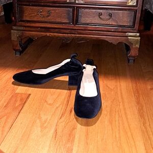 GORGEOUS Made In Italy Everlane Navy Blue Velvet Pumps Size 7